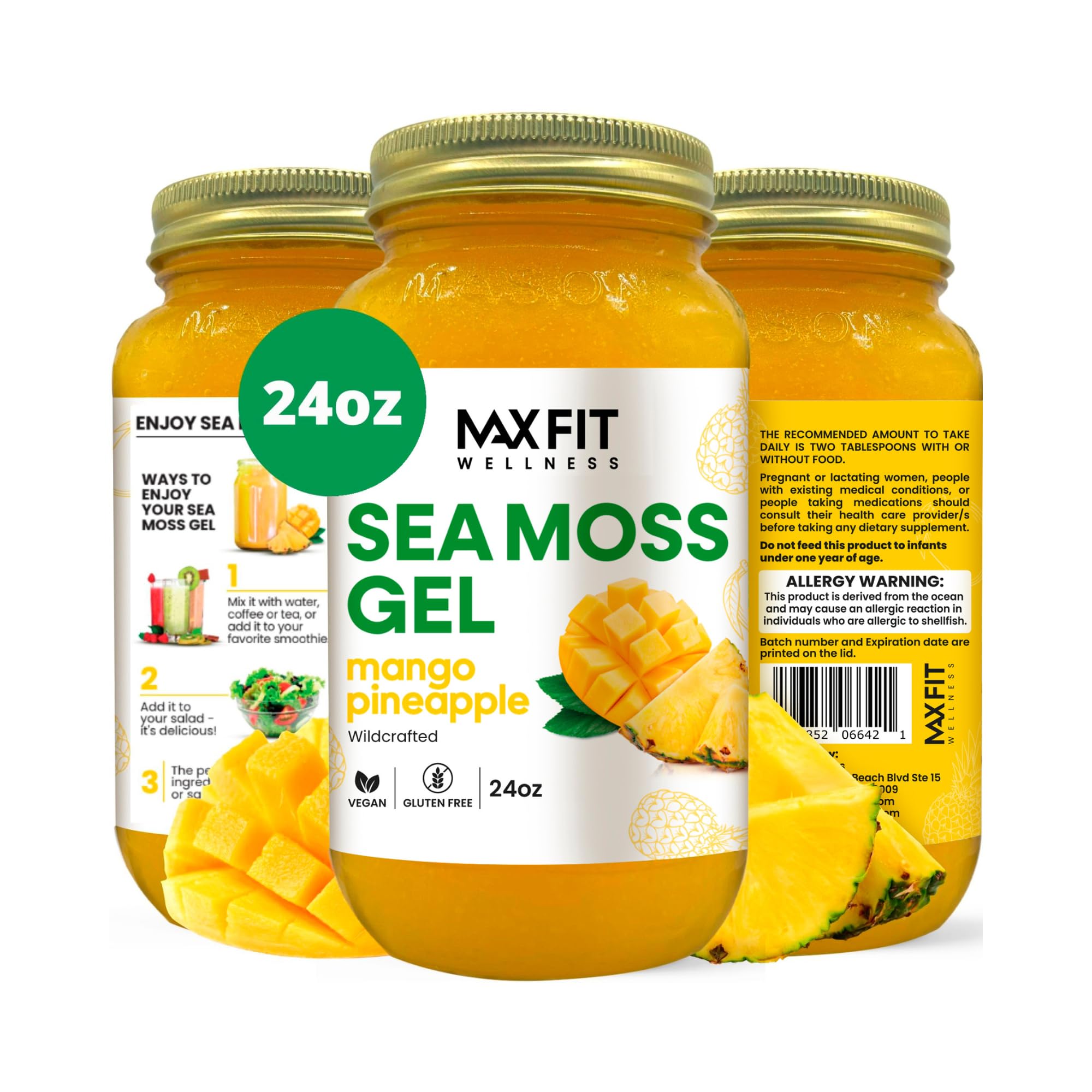 MAX FIT Gel mousse mer or en pot illustrant une application polyvalente