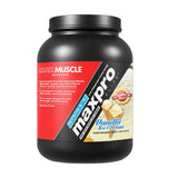 Max Muscle MaxPro Elite, tub vanille crème glacée, protéines multi-sources pour soutien musculaire.