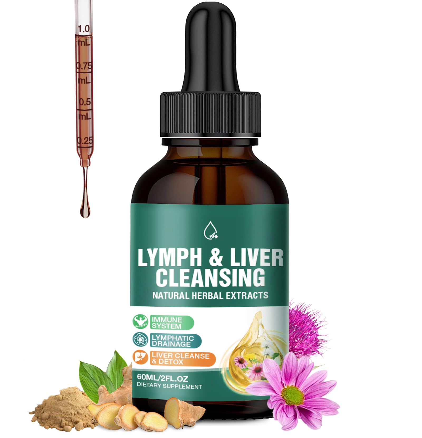 Gouttes MaxHemp detox lymphatique – bouteille prête pour le drainage