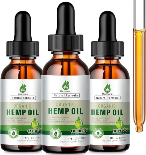 MaxHemp huile de chanvre premium – bouteille avec pipette pour dosage précis.
