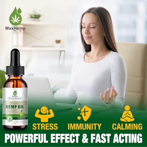 MaxHemp huile de chanvre premium – emballage éco-responsable et informations claires.