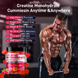 Produit adapté aux végétaliens et sportifs variés, Maxhemphealth Creatine Gummies framboise.