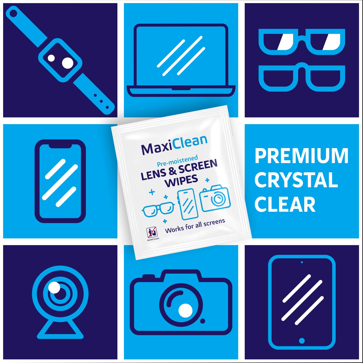 Lingettes Maxi Clean format compact, idéal pour voyage.