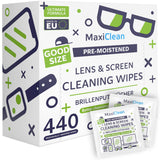MAXI CLEAN lunettes préhydratées pour un nettoyage sans traces.