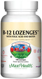 Pastilles Maxi Health B12 fraise emballage, énergie potentielle et routine quotidienne