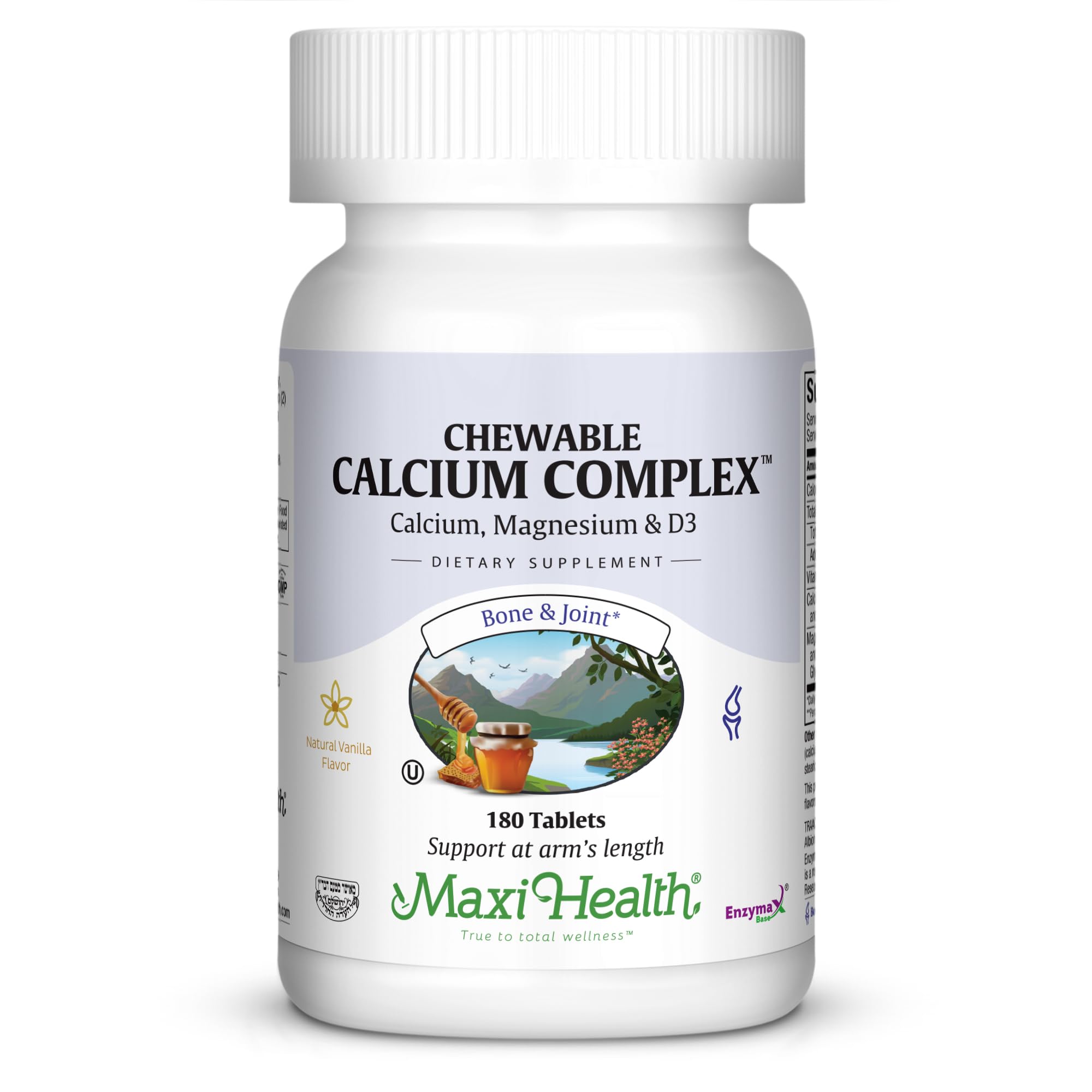 Maxi Health Calcium Complex pastilles vanille, soutien potentiel des os et des muscles au quotidien