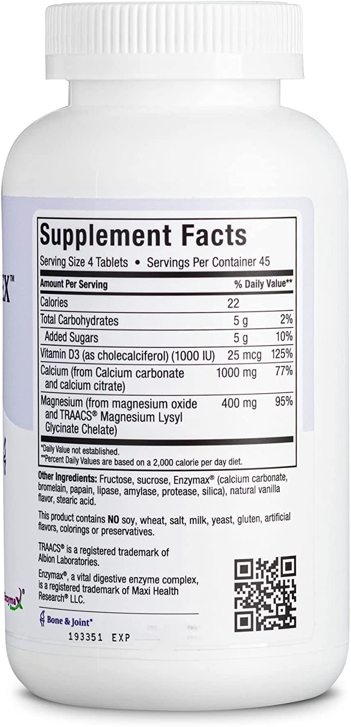 Maxi Health Calcium Complex tablettes masticables vanille : saveur agréable et prise simple.