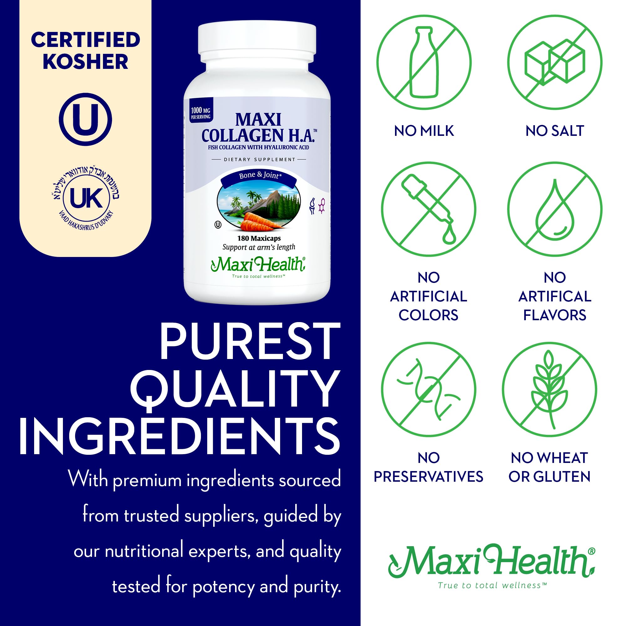 Capsules Maxi Health sans goût, prise facile au quotidien.