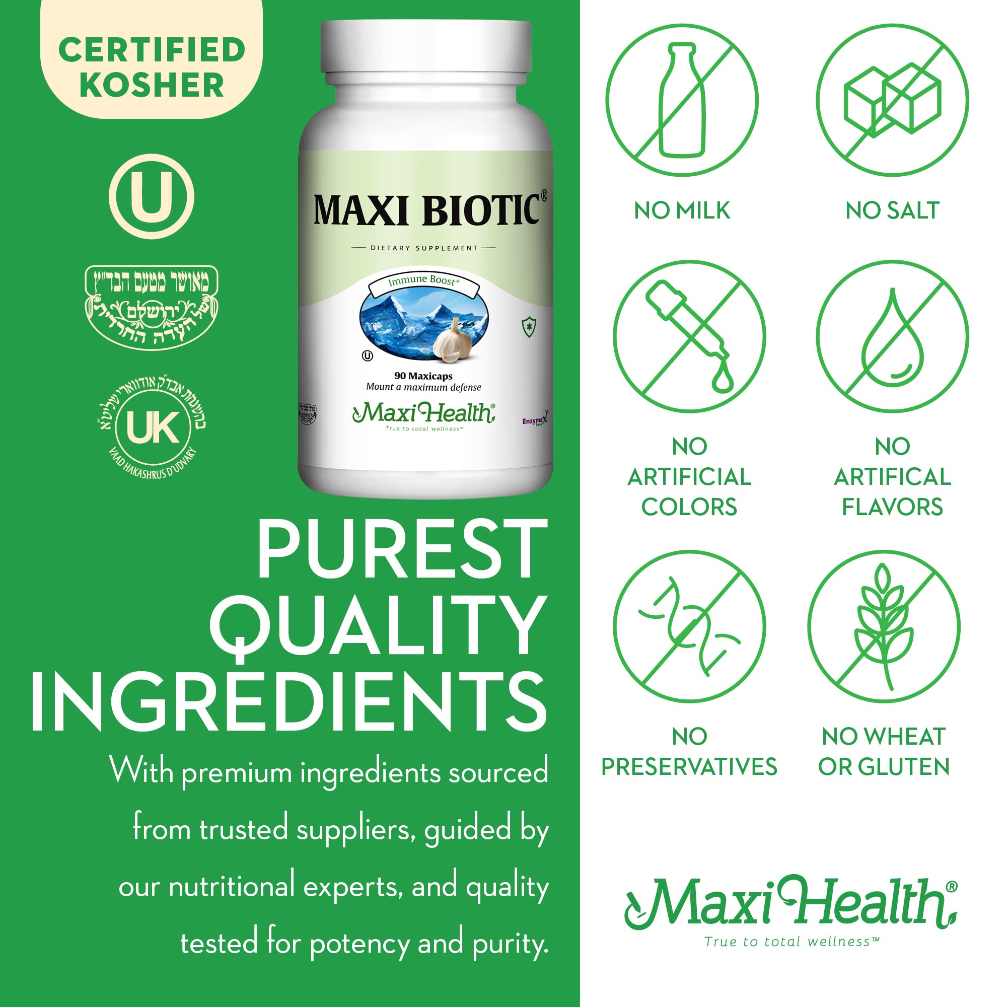 Certifications Kosher et GMP – qualité fiable de Maxi Health.
