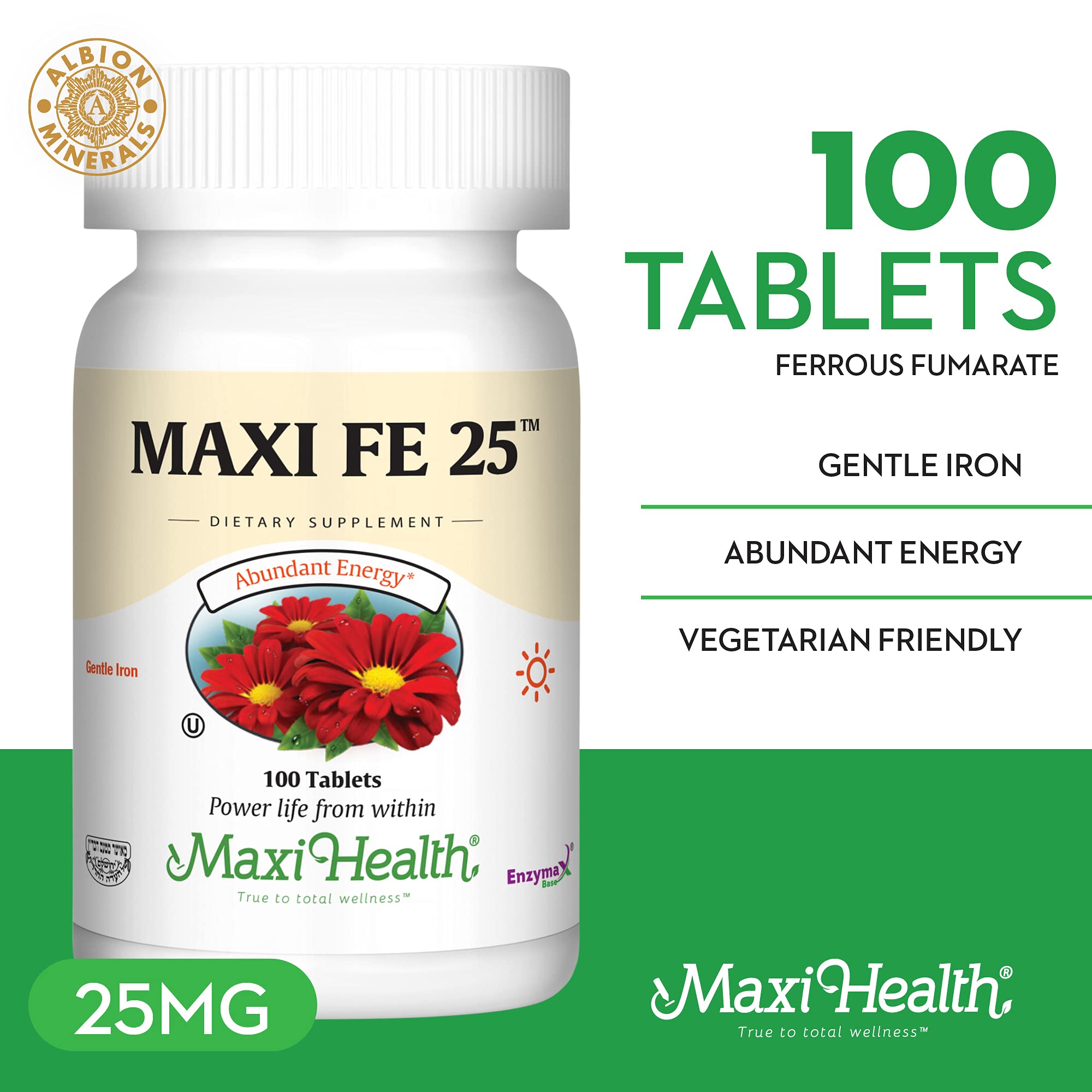 Maxi Health comprimés fer doux 25 mg – facile à absorber