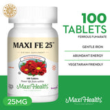 Maxi Health comprimés fer doux 25 mg – facile à absorber