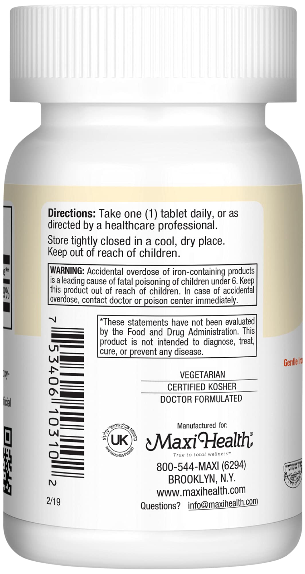 Maxi Health clés du produit – formulé sans OGM et sans gluten