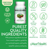 Maxi Health D3 2000IU - usage quotidien pratique et simple.