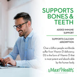 Maxi Health D3 2000IU - fabriqué aux États-Unis dans une installation GMP.