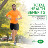 Ingrédients biologiques et fruits naturels utilisés dans les gommes Maxi Health au sureau.