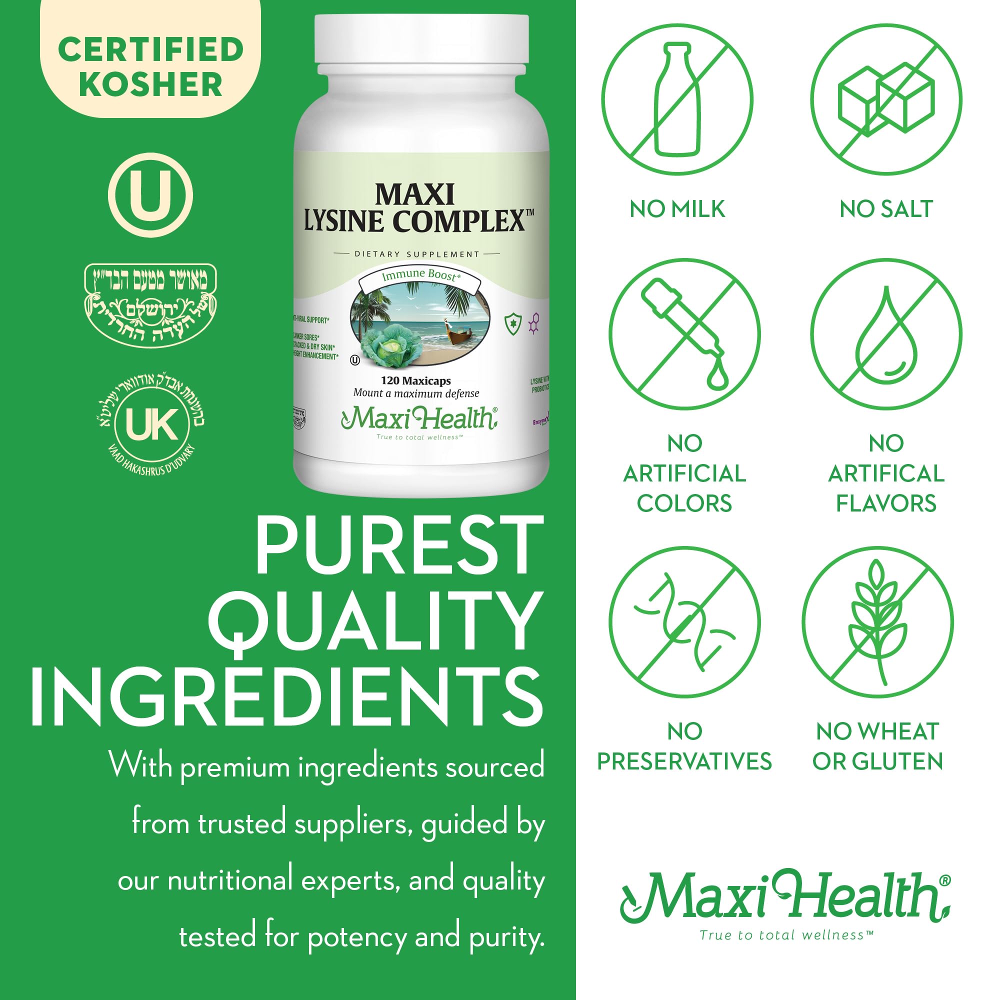 Suggestion d'utilisation quotidienne de Maxi Health Lysine Complex pour une routine simple.