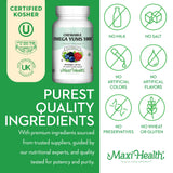 Maxi Health Omega Yums, texture-gomme-molle, expérience de mastication agréable et pratique.