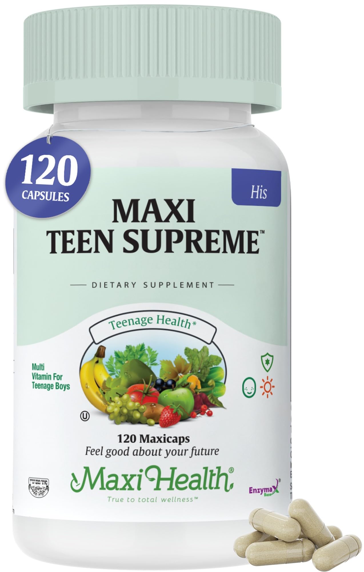  Maxi Health Vitamines Ados – bouteille, soutien énergie et croissance.