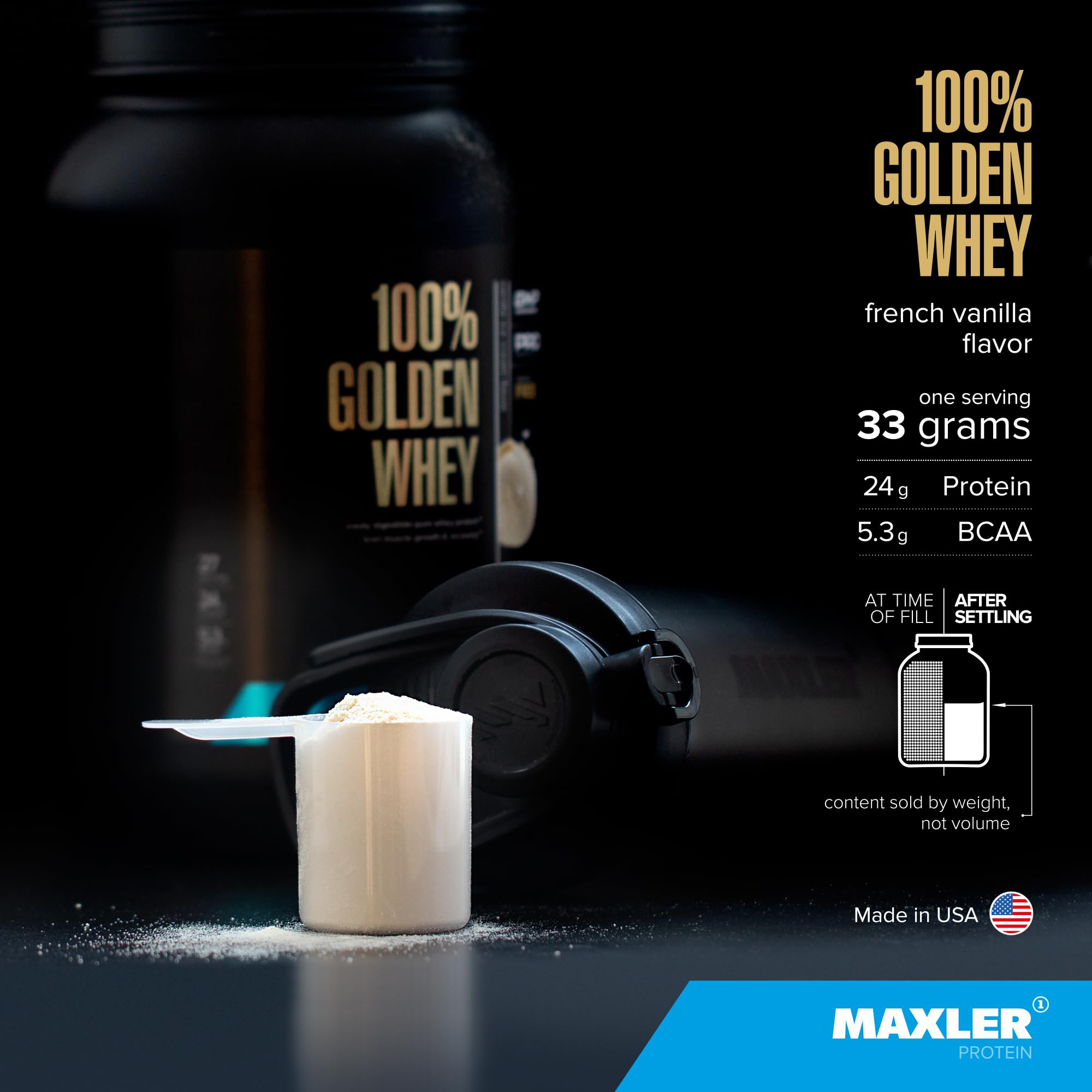 Cuillère-dose Maxler pour des portions protéinées précises et simples.