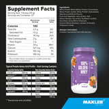 Maxler 100% Golden Whey est fabriqué aux États‑Unis et respecte les normes GMP.