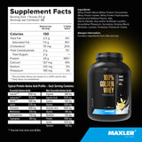 Mélange facile Maxler 100% Golden Whey avec lait ou eau.