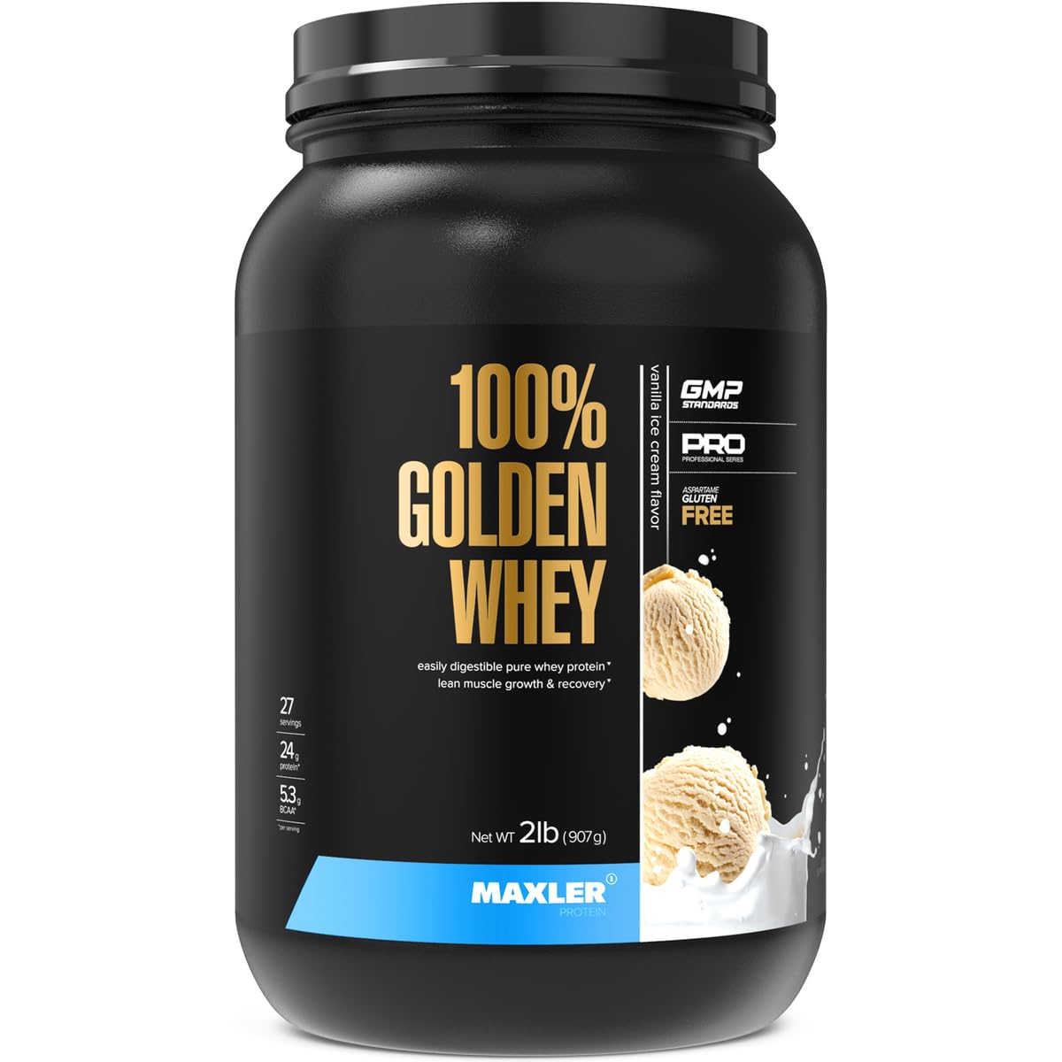 Maxler 100% Golden Whey poudre proteine vanille creme delicioso; glut de proteines pour usage quotidien