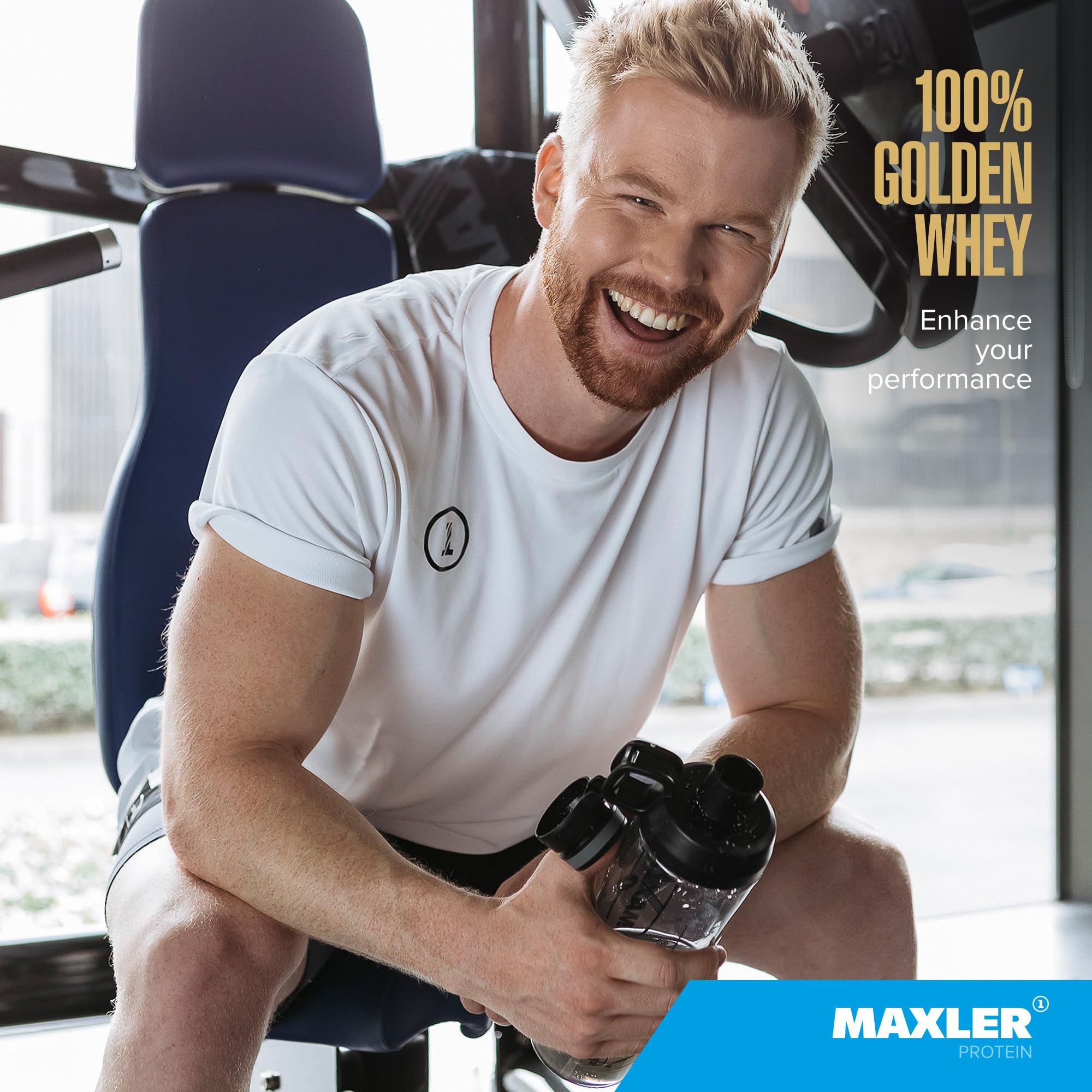Maxler 100% Golden Whey, solution pratique post-entraînement pour énergie et confort musculaire.
