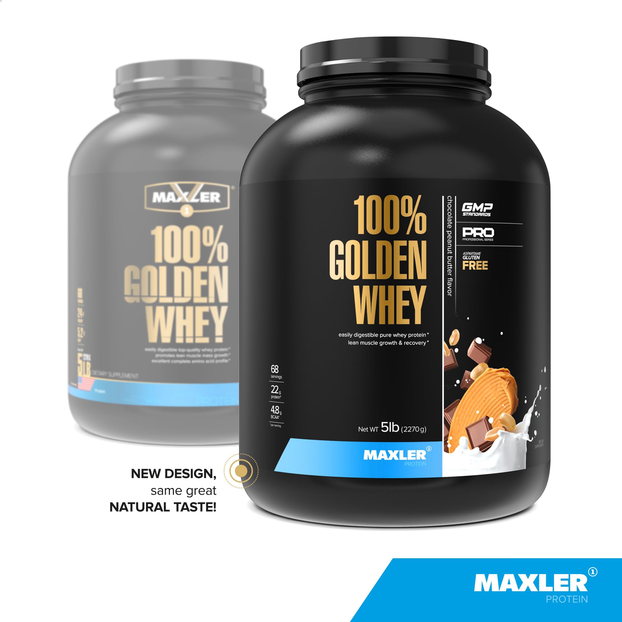 Maxler 100% Golden Whey mélange sans grumeaux pour des shakes faciles.
