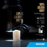 Texture crémeuse de Maxler 100% Golden Whey dans un shaker.