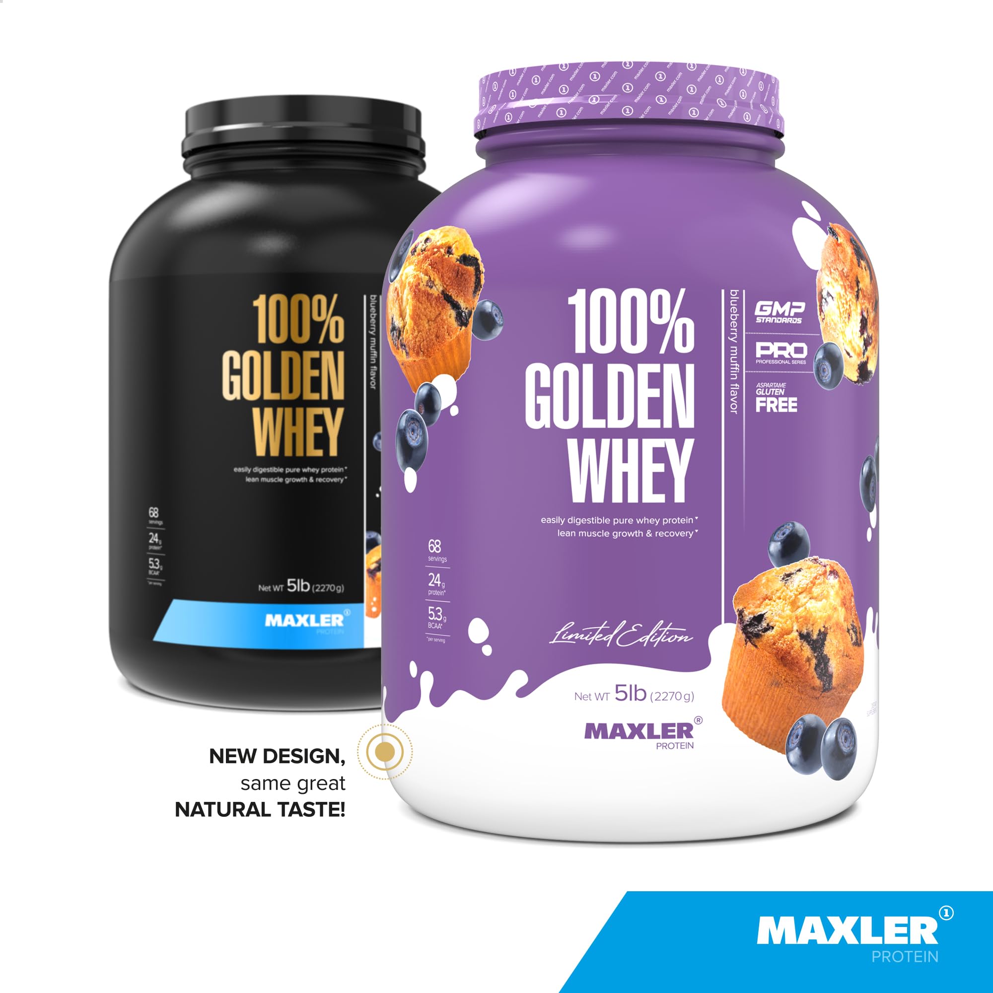 Maxler 100% Golden Whey – poudre, mélange rapide pour une boisson protéinée après l'effort.