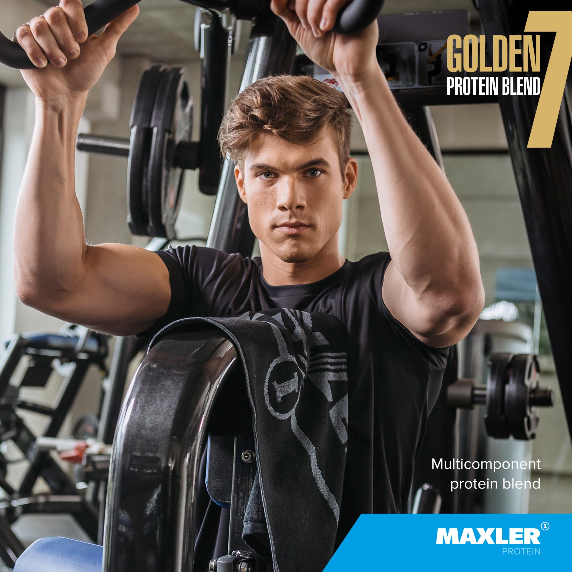 Maxler Golden 7, emballage fabriqué aux États‑Unis, conforme aux normes GMP.