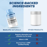 MAXLIFE NATURALS peau éclatante, bienfaits antioxydants pour le teint.