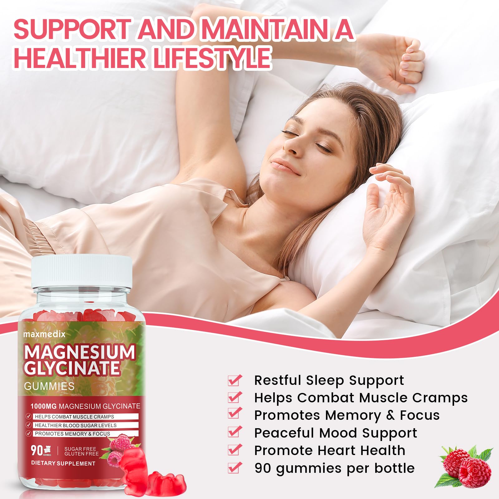 Gommes Maxmedix avec potassium magnésium synergie pour soutien nerveux potentiel.