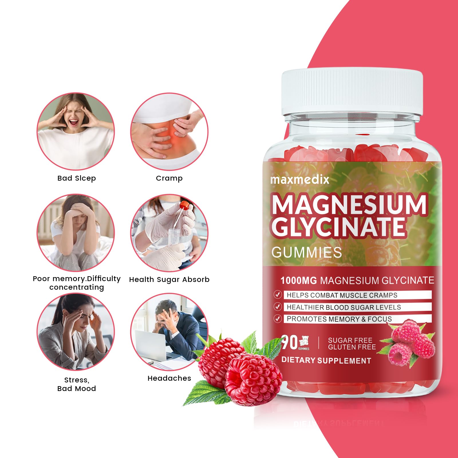 Gommes sans sucre Maxmedix avec édulcorant xylitol pour une douceur légère.
