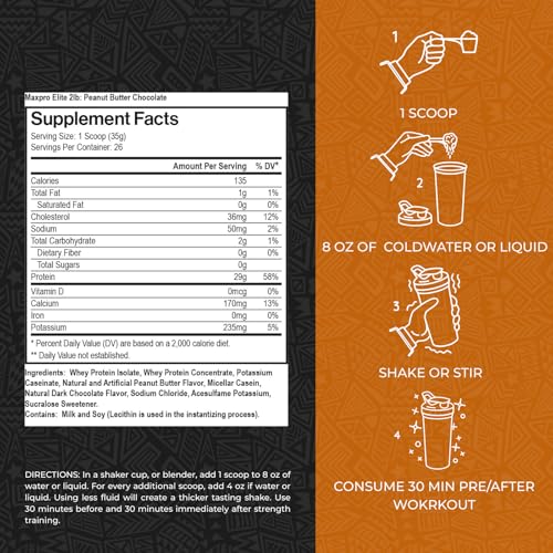 Max Muscle Maxpro Elite Whey : shaker-preparation pour mélange rapide après l'entraînement.
