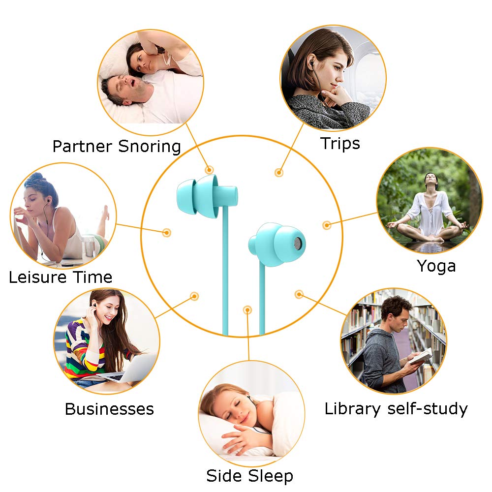MAXROCK Oreillettes de sommeil, isolation passive du bruit contre ronflements et distractions.