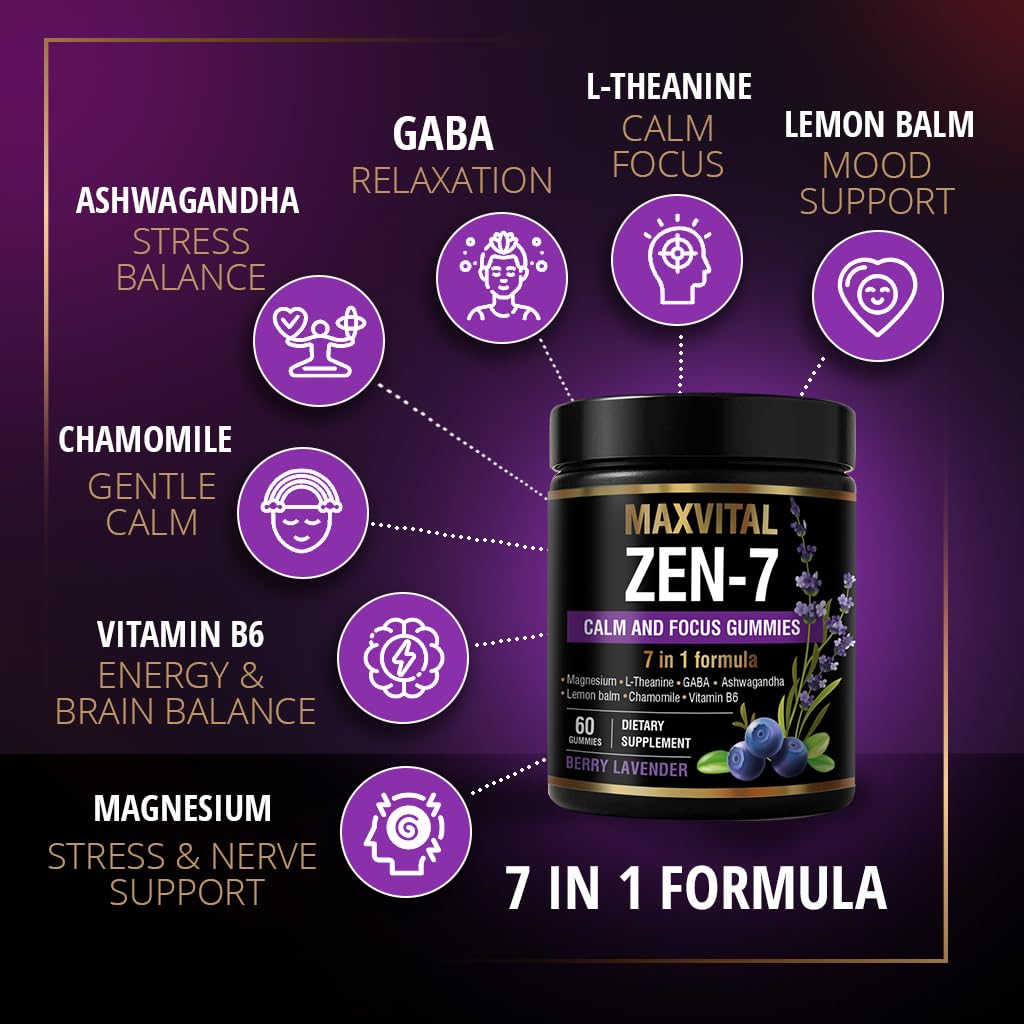 MAXVITAL Zen-7 Gommes Ambiance relaxante grâce à lavande et fruits.
