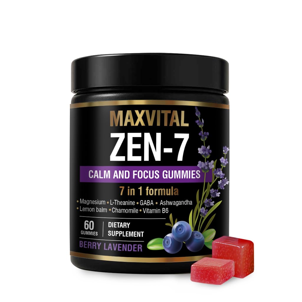 MAXVITAL Zen-7 Gommes Bouteille 60, pratique pour une prise quotidienne.