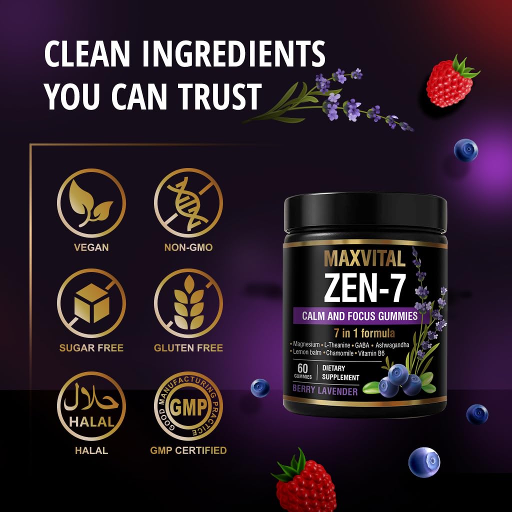 MAXVITAL Zen-7 Gommes Utilisation au bureau pour concentration douce.