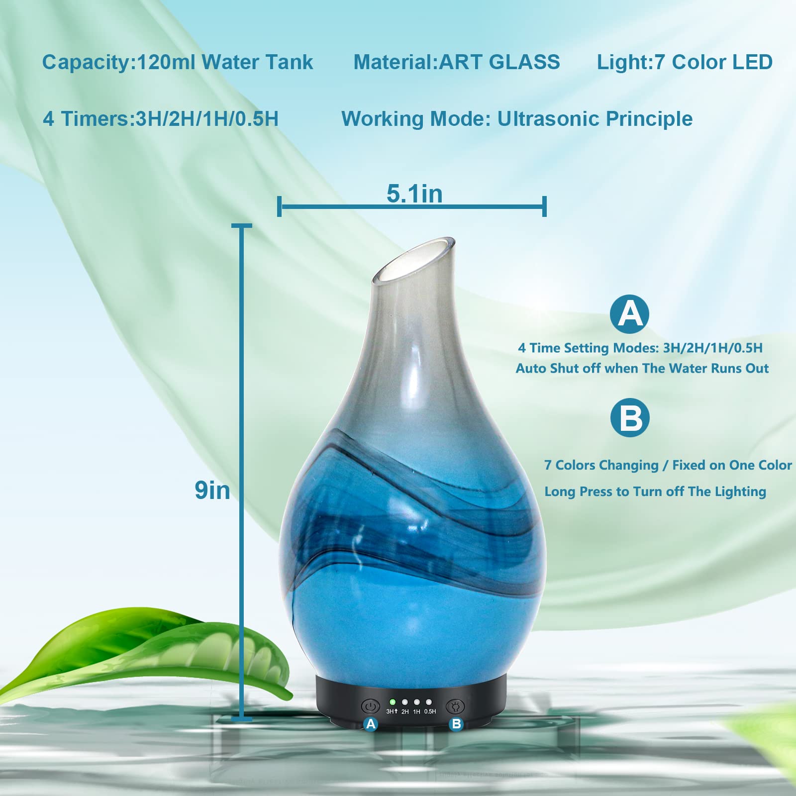 MAXWINER diffuseur design en verre artisanal, décoration et aromathérapie