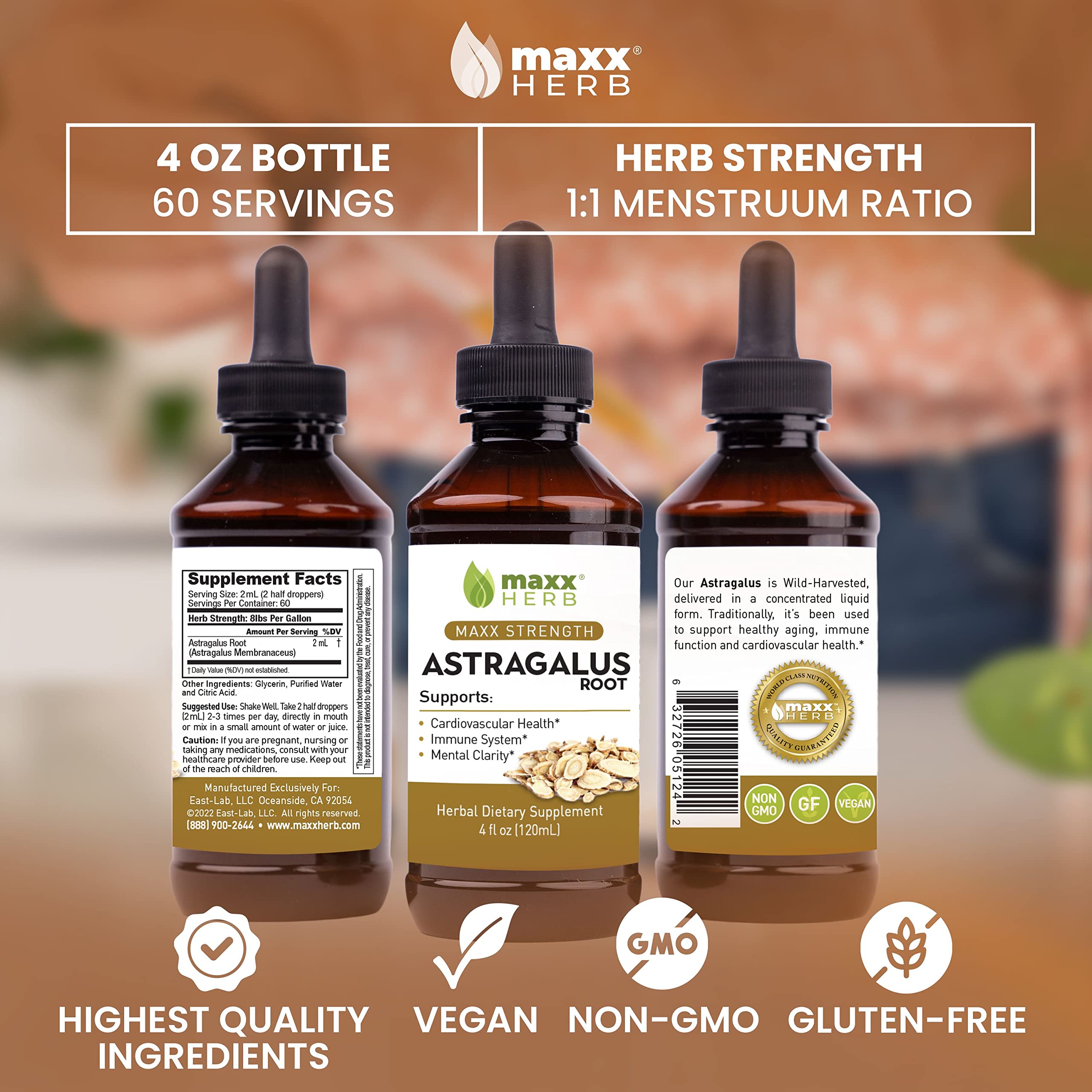 Maxx Herb Astragalus etiquette bouteille: étiquette claire et informations utiles