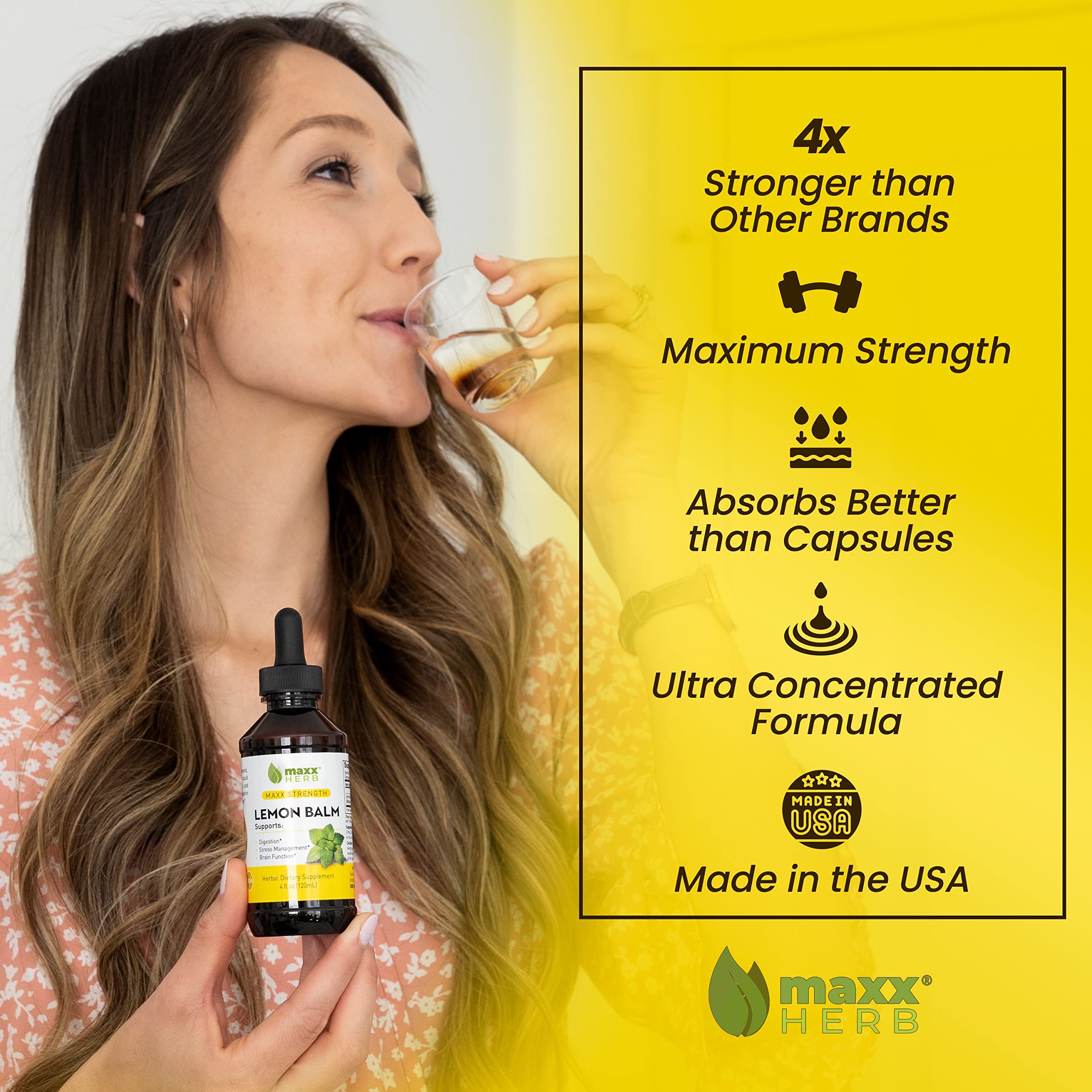 Pipette-doseuse de Mélisse Maxx Herb facilitant l'administration avant le sommeil.