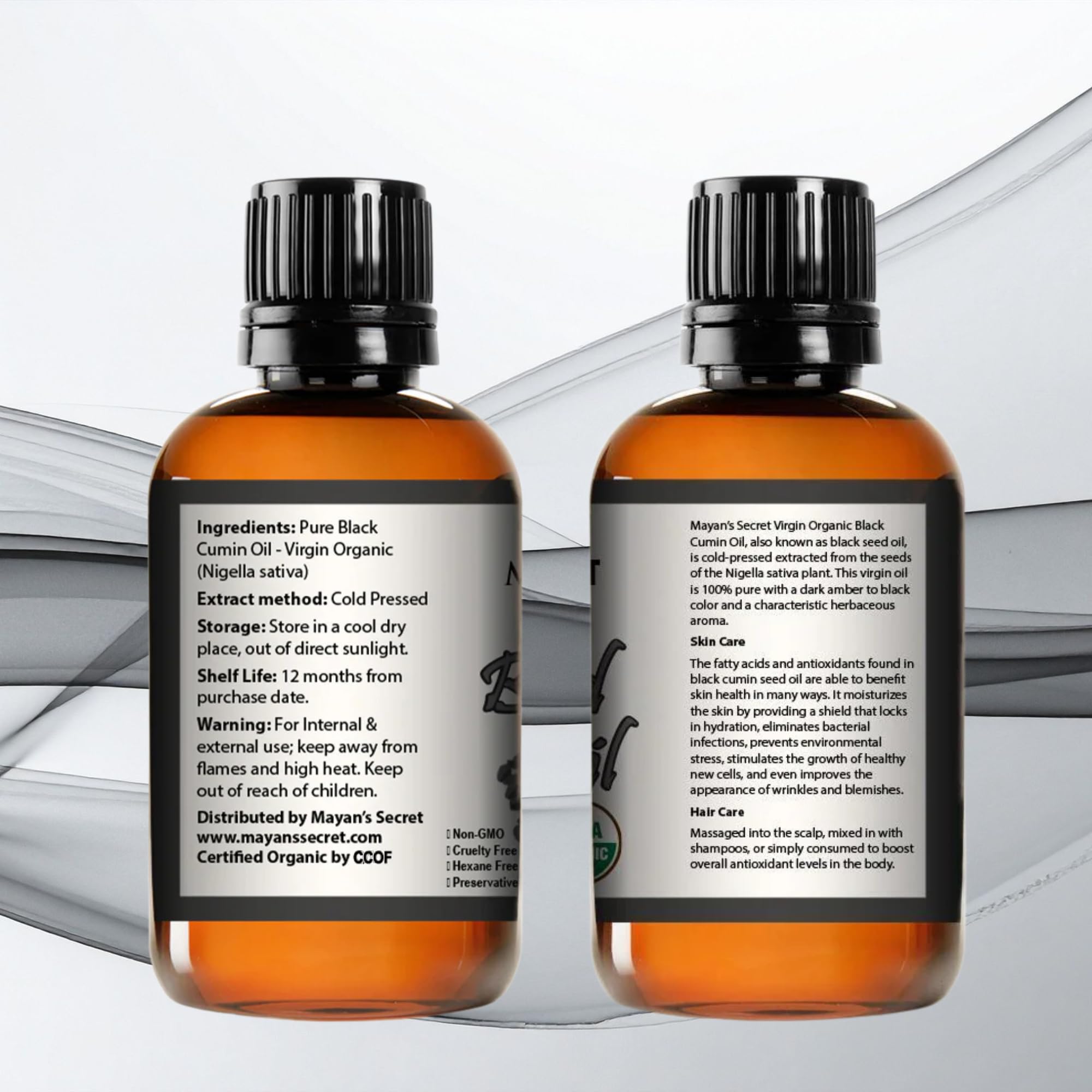 Mayan's Secret huile de cumin noir – emballage naturel et biologique