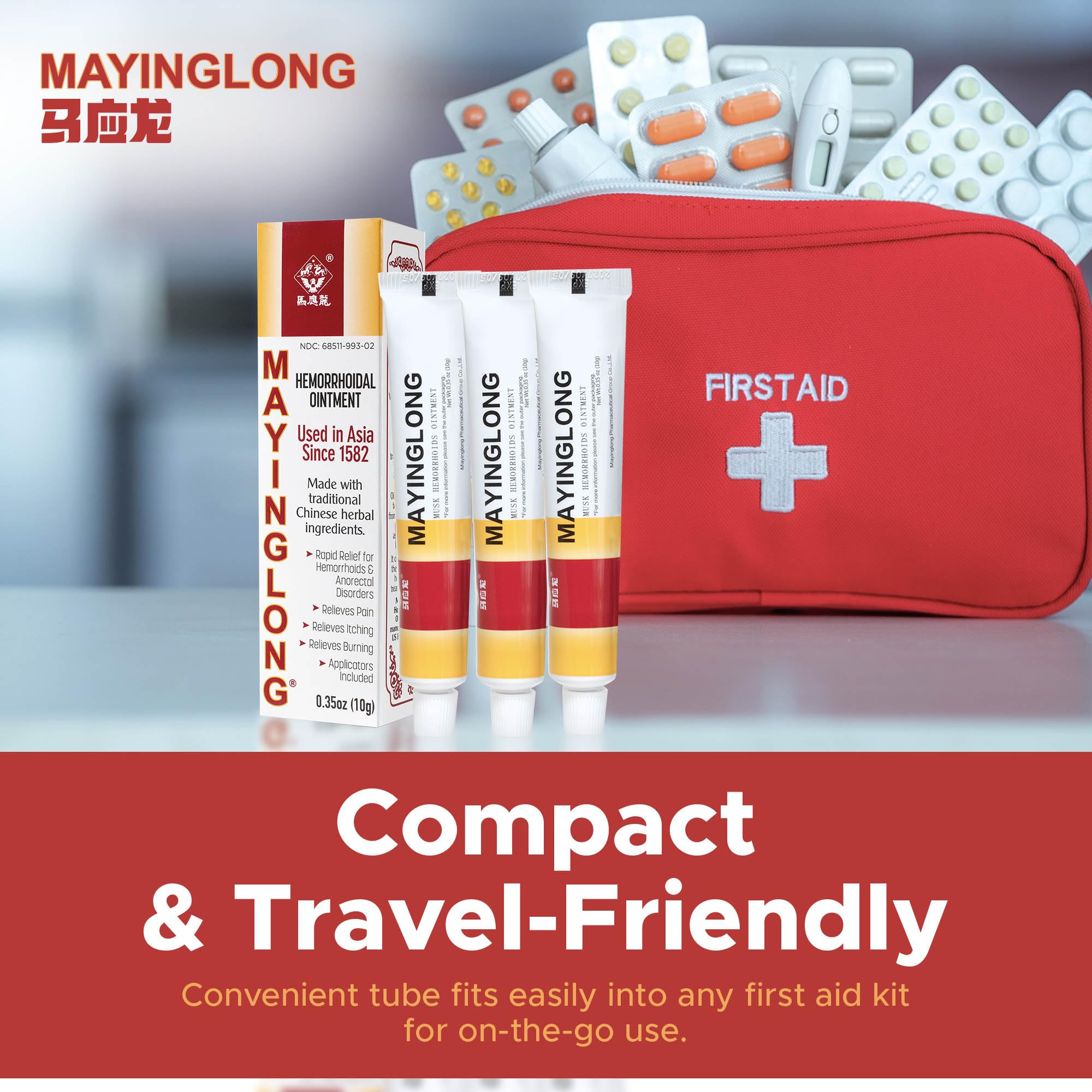 Mayinglong Pommade hémorroïdaire Musk, usage quotidien pour apaiser l'inconfort.