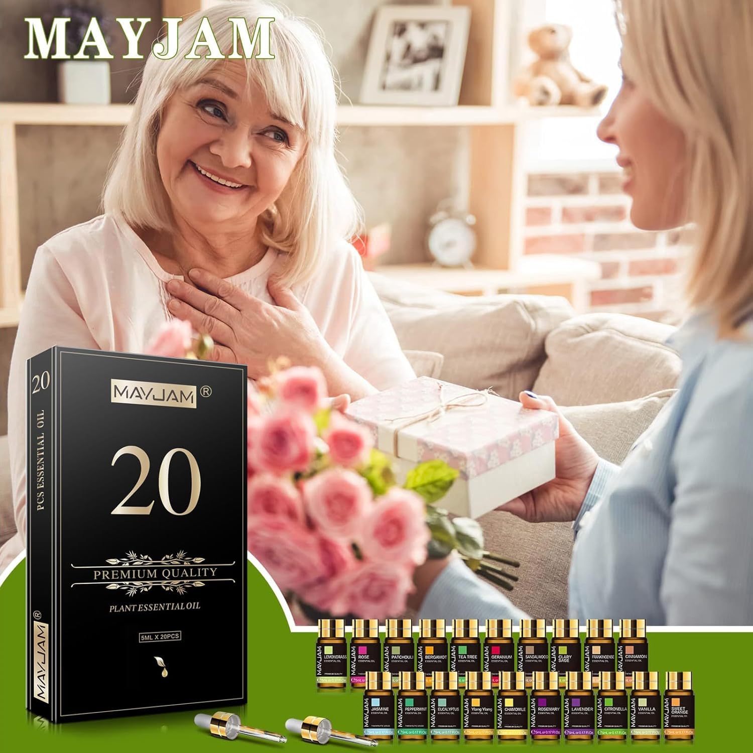 Parfum naturel MAYJAM pour diffuseur, arôme frais et relaxant.