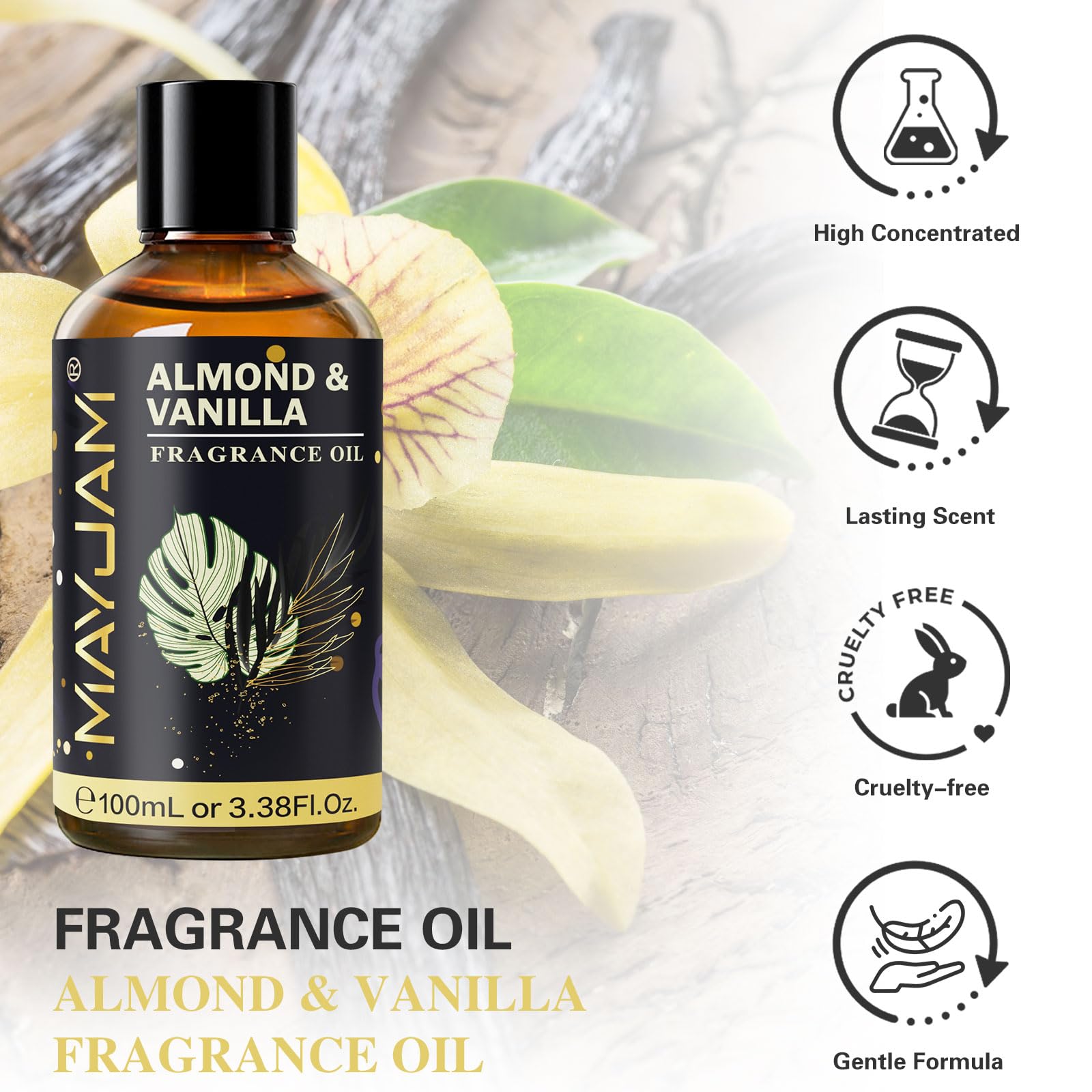 MAYJAM huile parfum amande vanille diffuseur ambre pour ambiance durable