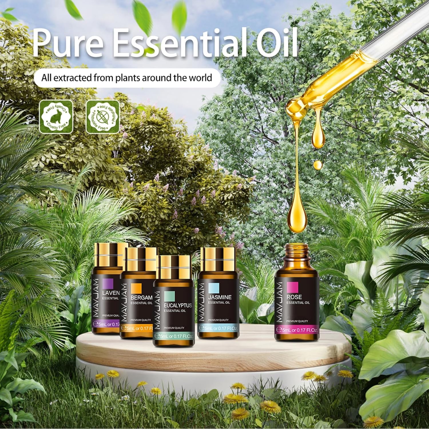 Diffuseur rempli d'huiles MAYJAM, ambiance apaisante et parfum durable.