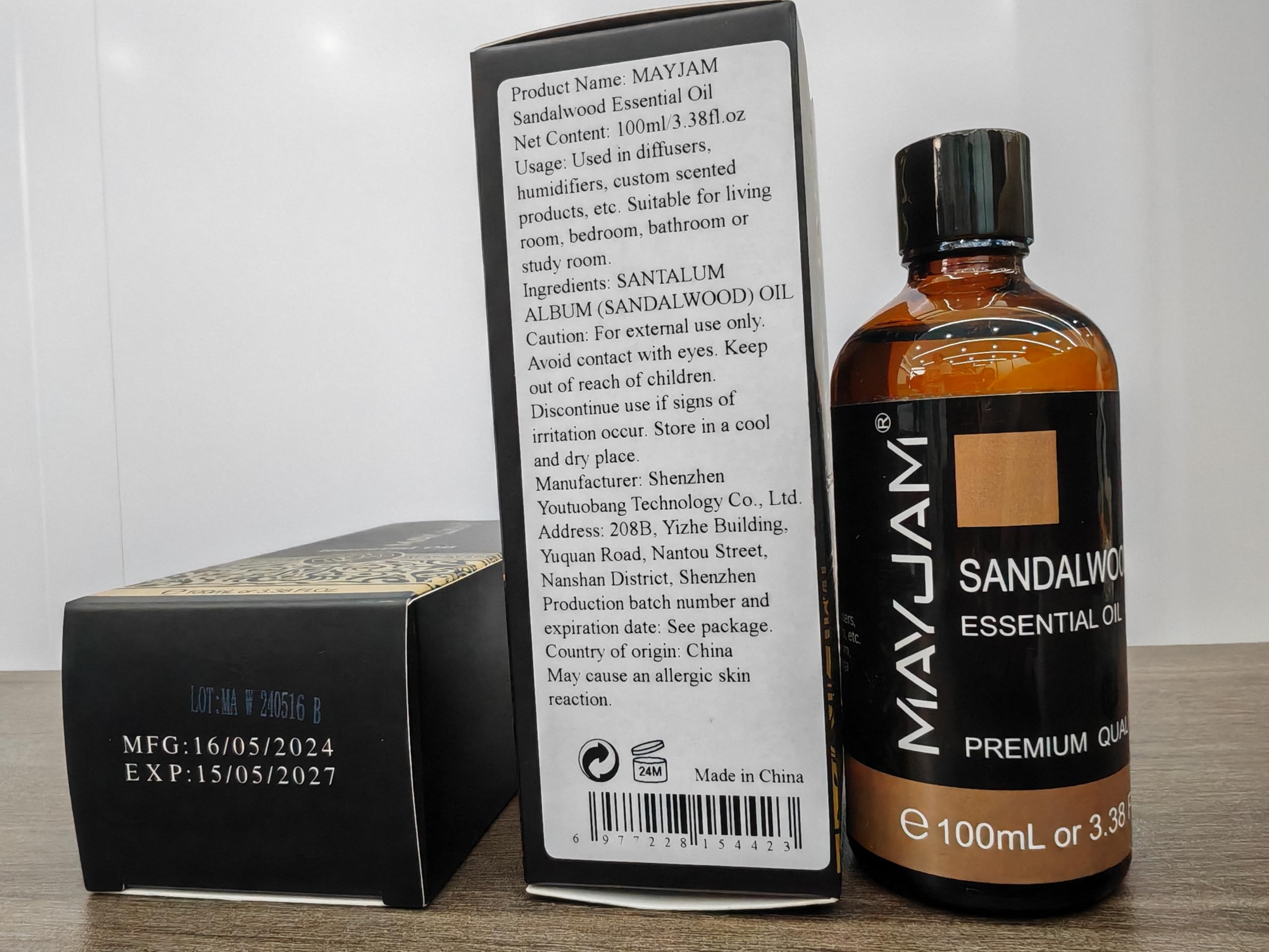 MAYJAM Santal huile essentielle: emballage pratique 100 ml
