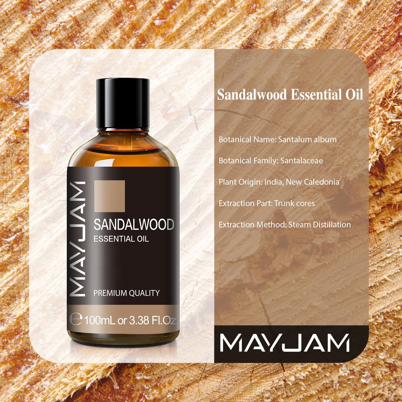 MAYJAM Santal huile essentielle: étui cadeau élégant.
