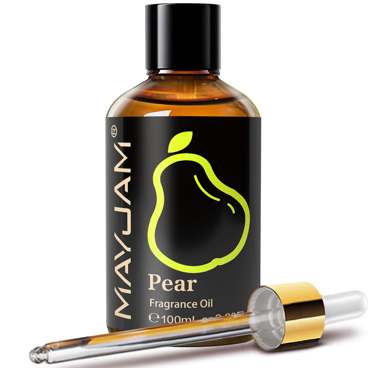 MayJAM huile parfum poire dans flacon ambré pour diffusion durable